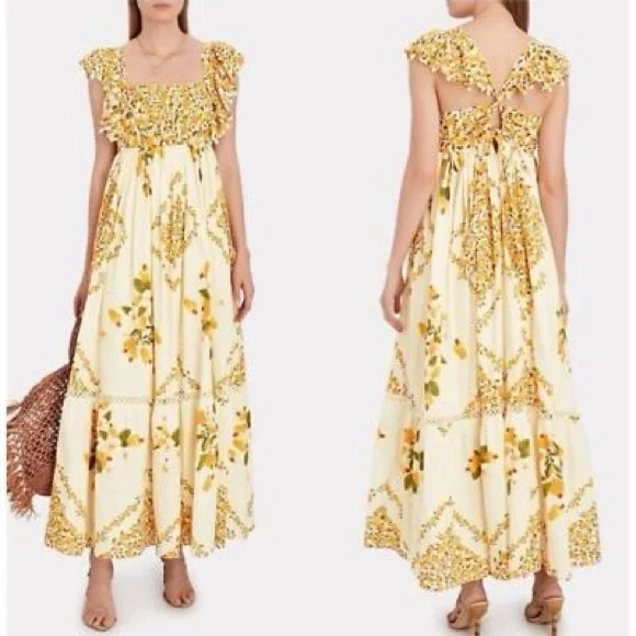 Farm Rio Cashew Crossed Back Dress Medium - Picture 6 of 10